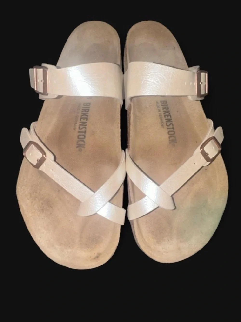 Birkenstock Mayari Iridescent Cream Sandals